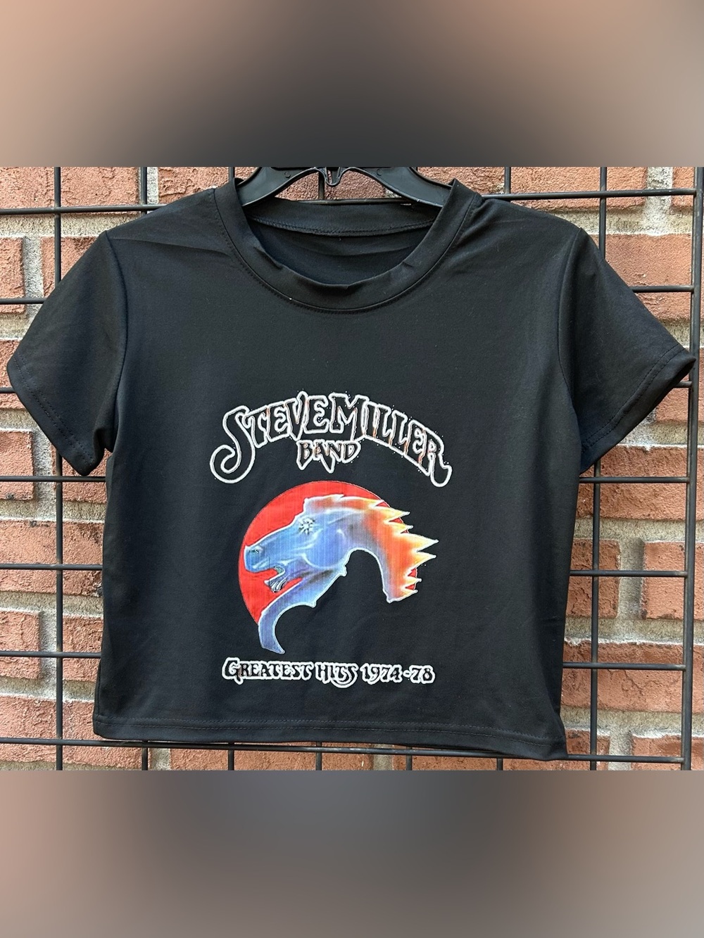 Steve Miller Band Crop Graphic Tee - Black/Multicolor